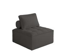 KIBONCY Modular Single Sofa Chair, Corduroy/Tech Cloth Upholstered Cube Seat with Adjustable Back Pillow, Accent for Living Room Bedroom(C,80x80x40cm)