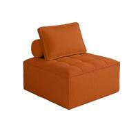 KIBONCY Modular Single Sofa Chair, Corduroy/Tech Cloth Upholstered Cube Seat with Adjustable Back Pillow, Accent for Living Room Bedroom(B,80x80x40cm)