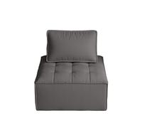 KIBONCY Modular Single Sofa Chair, Corduroy/Tech Cloth Upholstered Cube Seat with Adjustable Back Pillow, Accent for Living Room Bedroom(F,80x80x40cm)