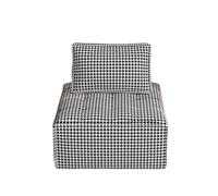 KIBONCY Modular Single Sofa Chair, Corduroy/Tech Cloth Upholstered Cube Seat with Adjustable Back Pillow, Accent for Living Room Bedroom(D,80x80x40cm)