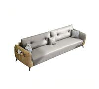 KIBONCY Multi-Functional Sofa with Side Storage Pocket, Minimalist Accent Stain-Resistant Leatherette Upholstery,for Living Room/Office Lounge(A,180cm)