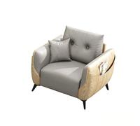 KIBONCY Multi-Functional Sofa with Side Storage Pocket, Minimalist Accent Stain-Resistant Leatherette Upholstery,for Living Room/Office Lounge(A,Single)