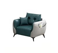 KIBONCY Multi-Functional Sofa with Side Storage Pocket, Minimalist Accent Stain-Resistant Leatherette Upholstery,for Living Room/Office Lounge(C,Single)