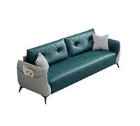 KIBONCY Multi-Functional Sofa with Side Storage Pocket, Minimalist Accent Stain-Resistant Leatherette Upholstery,for Living Room/Office Lounge(C,150cm)