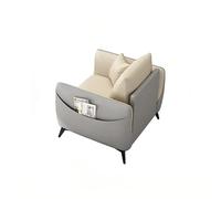 KIBONCY Multi-Functional Sofa with Side Storage Pocket, Minimalist Accent Stain-Resistant Leatherette Upholstery,for Living Room/Office Lounge(D,Single)