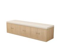 KIBONCY Multi-Functional Storage Bench Cabinet, Cushioned Seat Shoe Changing Hidden for Home Entrance Bedroom(A,1.6m)