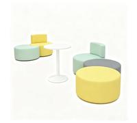 KIBONCY Multi-Piece Round Modular Lounge Couch, Petal Circular Sofa, Soft Upholstered Curved Seat for Company Rest Space(G)