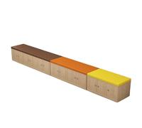 KIBONCY Multi-Size Cushioned Wood Shoe Bench Cabinet, Hidden Compartment Changing Stool Organizer for Apartment Hall Playroom Living Room Storage(C,2.0m)