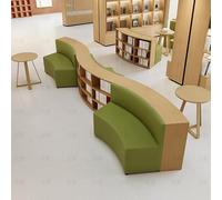 KIBONCY Multifunctional Stool Combination,Sofa and Coffee Table Set with Bookcase,for Library Rest Area Leisure Reading Room Lobby Reception(1)