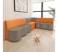 KIBONCY Museo de Ciencias Sala de Actividades Sofá en Forma de Onda Fusión for el Área de Descanso del Jardín de Infantes e Institución de Formación Padres e Hijos Aula de Baile(100x60x72cm)