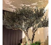 KIBONCY Natural Bark Artificial Olive Tree, Simulation, Large Faux Indoor Tall Fake Green for Reception Hall & Showroom Decor