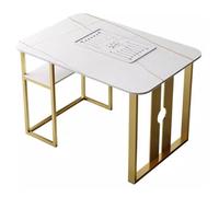 KIBONCY Nordic Minimalist Stone Slab Tea Table and Chair Set, Balcony Simple Coffee Table, Modern Household Small Tea Table Tea Set(1.4m)