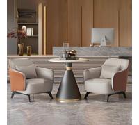 KIBONCY Office Reception Sofa Chair, Negotiation Table and Chair Set, Balcony Leisure Home Office(D,70CM)