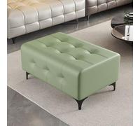 KIBONCY Otomano de Cuero, Banco Moderno con Marco de Madera Maciza, reposapiés tapizado for Sala de Estar, Dormitorio, Entrada(S,100x60x45cm)