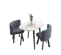 KIBONCY Oval Faux Marble Dining Set, Upholstered Chairs for Small Spaces Stain-Resistant Upholstery, Table for Family Rooms(B)