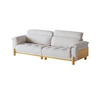KIBONCY Oversized Accent Chair, Upholstered Armchair with Solid Wood Legs Curved handrail, Single Sofa for Living Room, Bedroom(3.0m)