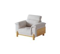 KIBONCY Oversized Accent Chair, Upholstered Armchair with Solid Wood Legs Curved handrail, Single Sofa for Living Room, Bedroom(1.2m)