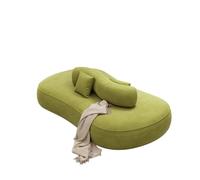 KIBONCY Oversized Curved Chaise Lounge Sofa, Soft Upholstered Lazy Floor Couch with Decor Blanket & Pillows, Modern Accent Furniture for Apartment Bedroom(C,160x100x66cm)