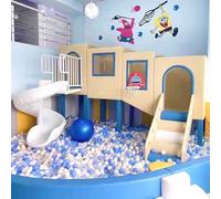 KIBONCY Parque Infantil Interior Acolchado con tobogán, rocódromo y Piscina de Bolas: Estructura Juego Segura Duradera for el hogar, guarderías Locales comerciales. Ideal for Gatear deslizarse(D)