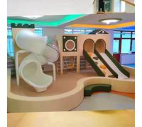 KIBONCY Parque Infantil Interior Acolchado con tobogán, rocódromo y Piscina de Bolas: Estructura Juego Segura Duradera for el hogar, guarderías Locales comerciales. Ideal for Gatear deslizarse(E)
