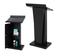 KIBONCY Podio de Metal con Estante de Almacenamiento, Atril for Restaurante, Atril for conferencias(F)