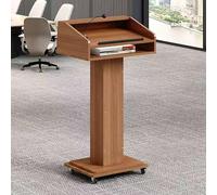 KIBONCY Podio móvil sobre Ruedas, Atril rodante for Sala de conferencias, púlpito portátil for Hablar con Estante de Almacenamiento, podio for Ceremonia de Boda(A)