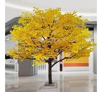 KIBONCY Precioso árbol de simulación de ginkgo amarillo hecho a mano, árbol de ginkgo artificial para interiores y exteriores, oficinas familiares o fiestas, 3 m x 2 m