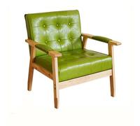 KIBONCY PU Leather Accent Chair, Mid-Century Modern Armchair with Solid Wood Legs, Comfy for Bedroom Reception Waiting Room(2)