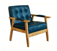 KIBONCY PU Leather Accent Chair, Mid-Century Modern Armchair with Solid Wood Legs, Comfy for Bedroom Reception Waiting Room(1)