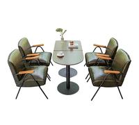 KIBONCY PU Leather Accent Chairs Set Mid-Century Chair, Lounge with Black Metal Legs, for Living, Bedroom, Reading Room(7)