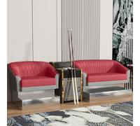 KIBONCY PU Leather Billiard Chair with Side Table, Ergonomic Armchair for Pool Game Room, Heavy-Duty Seating with Cue Holder Space(4)