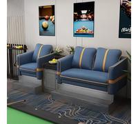 KIBONCY PU Leather Billiard Spectator Sofa, 2/3/4 Seater Pool Hall Viewing Chair with Built-in Side Table, Lounge Couch for Commercial Club(F)