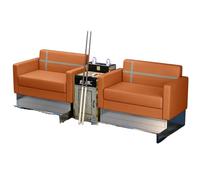 KIBONCY PU Leather Billiard Spectator Waiting Sofa, Modern Cross Decor Pool Hall Viewing Seat, Heavy Duty Furniture for Commercial(D)