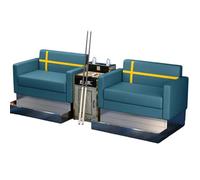 KIBONCY PU Leather Billiard Spectator Waiting Sofa, Modern Cross Decor Pool Hall Viewing Seat, Heavy Duty Furniture for Commercial(A)
