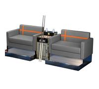 KIBONCY PU Leather Billiard Spectator Waiting Sofa, Modern Cross Decor Pool Hall Viewing Seat, Heavy Duty Furniture for Commercial(C)