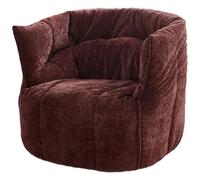 KIBONCY Puf para Adultos, puf con reposabrazos, puf, cómodo sillón de Chenilla, sofás Individuales Perezosos para Dormitorio, Sala de Estar, Lectura(Red)