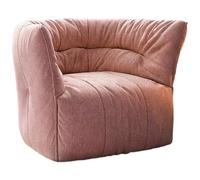 KIBONCY Puf para Adultos, puf con reposabrazos, puf, cómodo sillón de Chenilla, sofás Individuales Perezosos para Dormitorio, Sala de Estar, Lectura(Pink)