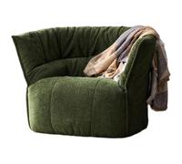 KIBONCY Puf para Adultos, puf con reposabrazos, puf, cómodo sillón de Chenilla, sofás Individuales Perezosos para Dormitorio, Sala de Estar, Lectura(Green)