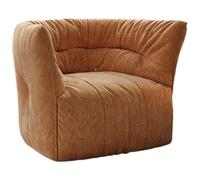 KIBONCY Puf para Adultos, puf con reposabrazos, puf, cómodo sillón de Chenilla, sofás Individuales Perezosos para Dormitorio, Sala de Estar, Lectura(Yellow)