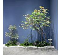 KIBONCY Realistic Green Maple (Acer Palmatum) Mock Tree - Decorative Greenery for Courtyard, Window Scenery, and Interior Styling(3.5mx2.5m)