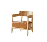 KIBONCY Renovation House Floor Chair Leather Sofa Armchair Single Discuss Comfy Upholstered Arm Chairs for Living Room Bedroom Reading(4)