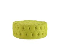 KIBONCY Reposapiés Redondo de Lino con Botones capitoné y diseño Rombos. Transpirable algodón for Sala Estar Dormitorio(A,60x40cm)