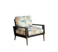 KIBONCY Retro Floral Print Velvet Accent Armchair with Gold Metal Legs Mid-Century Lounge Chair Modern Frame for Living Room & Bedroom(Black Legs)