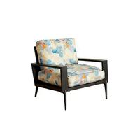 KIBONCY Retro Floral Print Velvet Accent Armchair with Gold Metal Legs Mid-Century Lounge Chair Modern Frame for Living Room & Bedroom(Golden Legs)