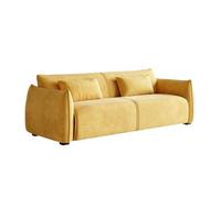 KIBONCY Retro Minimalist Velvet Upholstered Sofa, Oversized Wide Armrest 3 Seater Comfort Living Room Couch, Modern for Studio Rental House