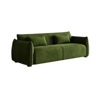 KIBONCY Retro Minimalist Velvet Upholstered Sofa, Oversized Wide Armrest 3 Seater Comfort Living Room Couch, Modern for Studio Rental House