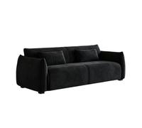 KIBONCY Retro Minimalist Velvet Upholstered Sofa, Oversized Wide Armrest 3 Seater Comfort Living Room Couch, Modern for Studio Rental House