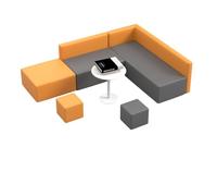 KIBONCY Right Angle Corner Sofa, Modular Sectional Loveseat,Free Splicing Creative,for Bookstore Leisure Bar, Coffee Shop, Business Hall(5)