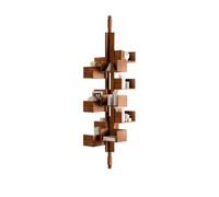 KIBONCY Rotating Spine Bookshelf, Floor-to-Ceiling Wooden Storage Unit Adjustable Shelf, Walnut Bookcase for Living Room
