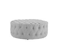 KIBONCY Round Ottoman, Cushioned Footrest Large Fabric-Feel Upholstered Foot Stool with Fabric for Living Room Bedroom Entryway(B,120x40cm)
